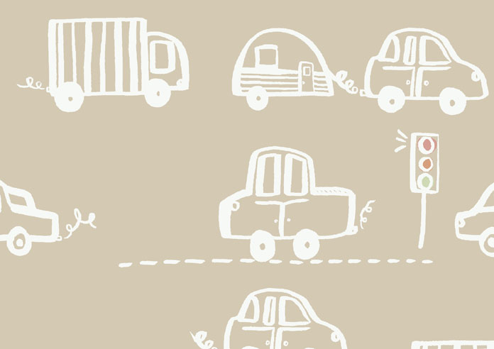 Cars and Lorries, Ivory Cream - Twist&Fit Roller Blind - Image 6